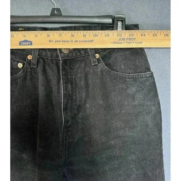Vtg Levis 521 Jeans Womens 10M 27x30 Black Denim Tapered Fit Leg High Rise 90s - Picture 7 of 10